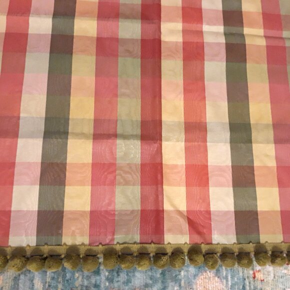 Tropical Barkcloth & Moire Vtg/Retro Homemade Curtains w Valance Single Window - Picture 3 of 15